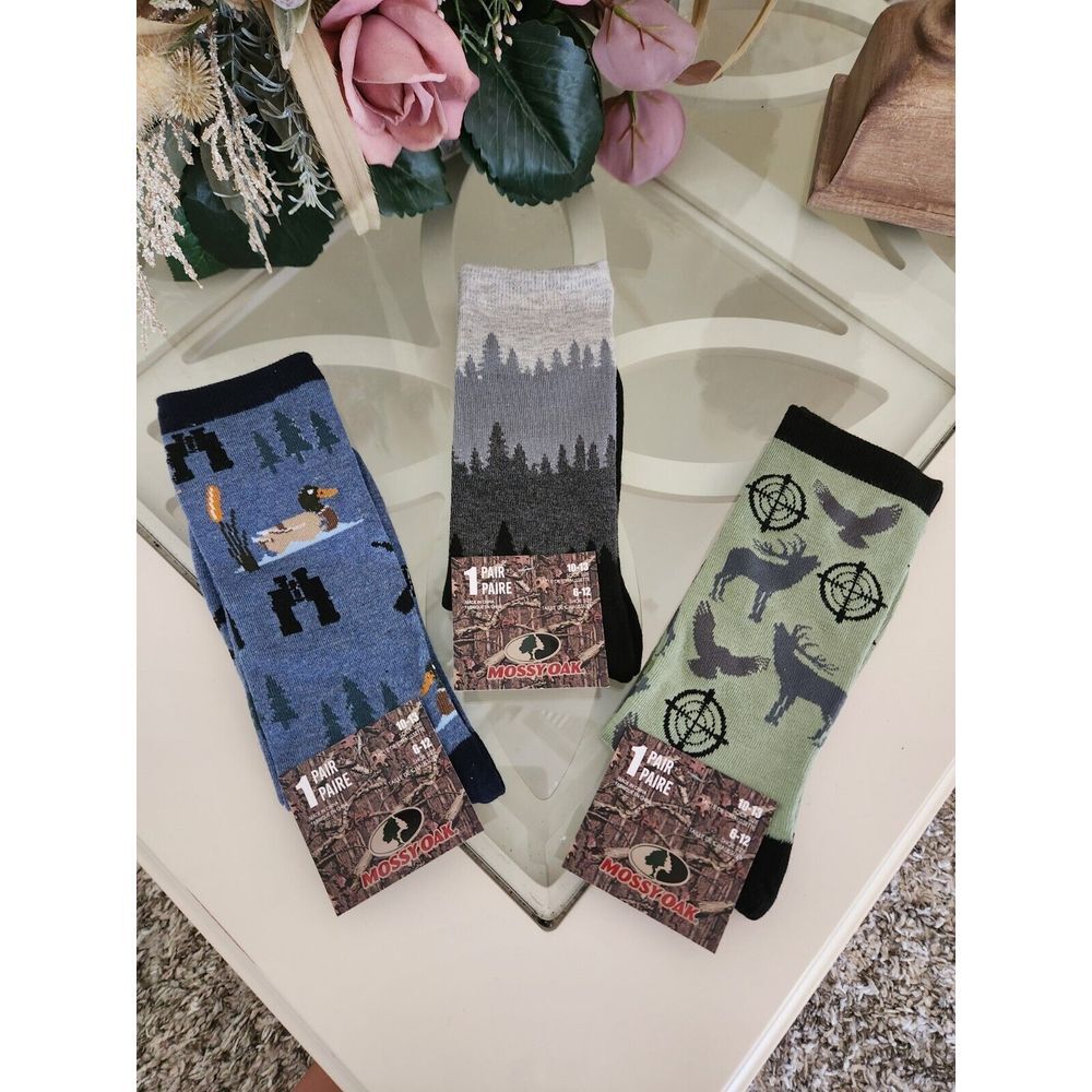 MOSSY OAK  Men's Crew Socks - 3 Pair Socks Size 10-13;‎ shoe sizes 6-12